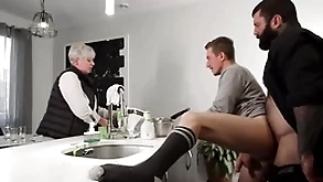 Guy barebacked by stepdad in front for his mature