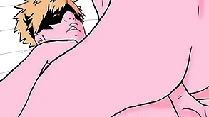 Bakugo tiene sexo anal a pelo con midoriya (my fortune-hunter academia cosplay) bucle
