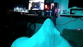 Using 3 vibrators at chum around with annoy same time to cum through my underwear