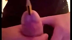 Teen sounding with pencil and brush