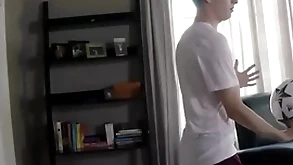 Hung teen in soccer gear fucked by hoax brother