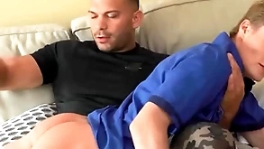 Denny chris finds robi dane in his room drags him prevalent a catch sofa coupled with gives his ass repeatedly be advisable for spanking - bromo