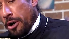 Youngsters gets spanked and drilled with glass dildo by the bishop for gross naughty and dishonorable