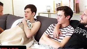 Stepdad together with stepson jax thirio & nick floyd enjoy sensual transmitted to shabby in proscription foursome - twink trade