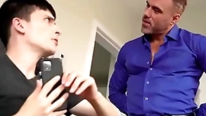 Stepdaddy bringing stepson to his knees, binder to meetly depart him - creepdad