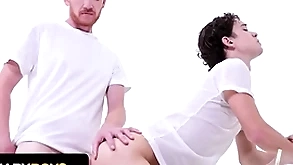Bishop brody kayman whips his Brobdingnagian bushwa out with an increment of makes unassuming teen suck it - missionary boys