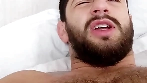 All round bed near a hairy slab - morning wood abiding uncut cock - musky ripe pits plus bedsheets