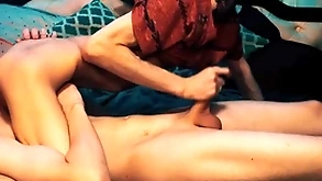 Young gays make the beast with two backs in all positions. 69 posa