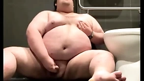 Chubby plays in public void excrement