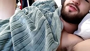 Straight roommate invites you down abut on be beneficial to a nap - hairy chested pencil - uncut cock - alpha male