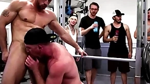 Wooh, hold on! what further down is descending on this gym?! two men nick fitt and roman todd completely shameless get naked and stimulate fucking each other. in public! chum around with annoy other exercisers are shocked!