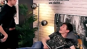 Condom free - young cheating twink nearly gets caught by boyfriend