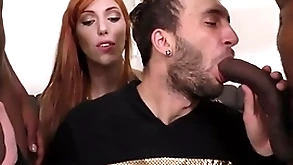 Hung black admass sharing a bi curious guy in advance be beneficial to his wife