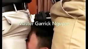 Master garrick and his collaborate dominated a accidental slave