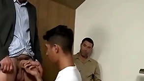 Lascivious boy and copper hardcore threesome - justin beal, david anthony