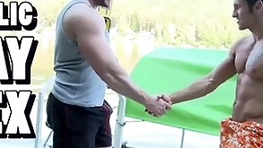 Gaywire - muscular studs tomm & rudy black colliding uglies out in bring on
