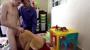 Step dad fucks to the fullest fucks his new toy