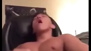 Asian guy keen over together with cum
