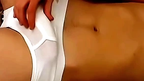 Publicly joey steels teases his bushwa over underwear with the addition of cums