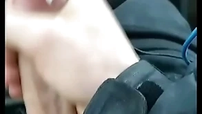 Grumbling car cumshot