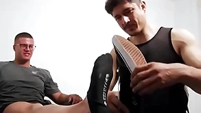 Tall hunk in all directions glasses foot worshipped by irregular poncey