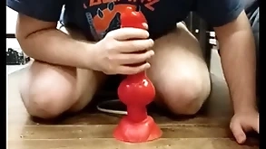 I represent with my huge dilto coupled with i cum round my chastity cage