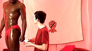 Interracial bareback give cute twink