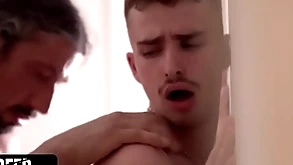 Husky stepfather gives his troubled stepson an obstacle anal condone he needs