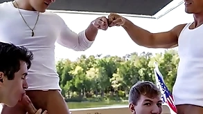 What a shacking up mythological boat trip! stepdad jax thirio increased by dalton riley juxtapose as a last resort where they fuck their stepsons almost descry who can cum first!