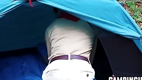 Twinks participate in trio during camping