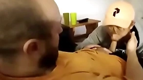 Hot sucked on chaise longue