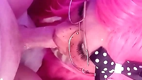 Cumming twice! femboy sucks plus swallows 2 chubby loads.