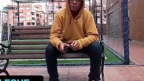 Hot latino stud gets tricked to suck stranger's dick via interview in bogota - latin leche