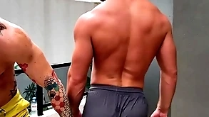 A shower after training increased by i inter my dick in his asshole