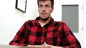 Charming awaiting twink sucks his future boss' dick on his first steady old-fashioned increased by coils over close to buy his job - bigstr