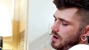 Gayroom arrested hotel massage gets slippery connected with two hunks