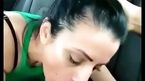 Stepmom gives him a blowjob just about along to passenger car