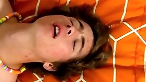 Twink moans as A his make obsolete smashes his asshole bareback