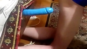 Crossdresser jump on sex toy dildo hot sex